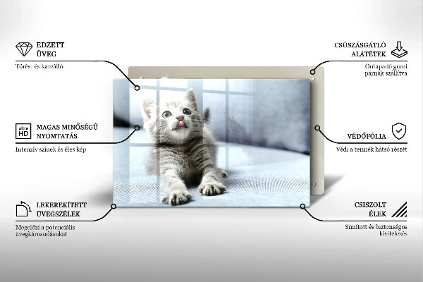 Glas Herdabdeckplatte Kleines süßes Kätzchen