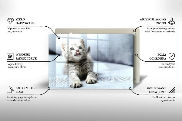 Glas Herdabdeckplatte Kleines süßes Kätzchen