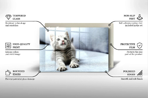 Glas Herdabdeckplatte Kleines süßes Kätzchen