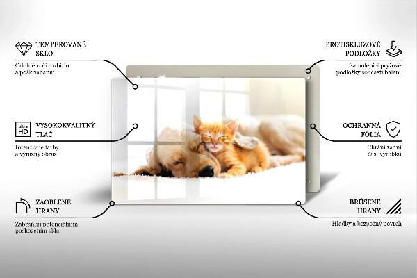 Glas Ceranfeldabdeckung Tiere Hund und Katze