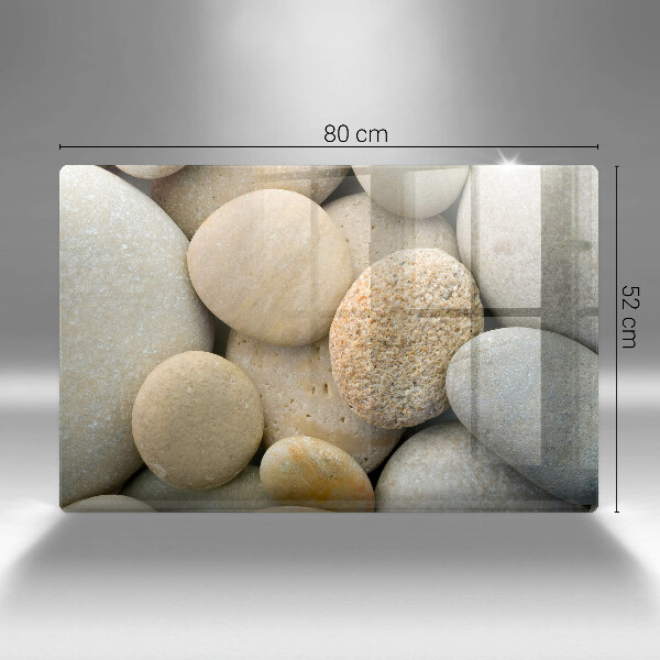 Glas Herdabdeckplatte Muster aus ovalen Steinen