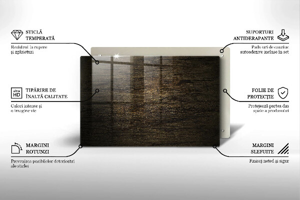 Glas Herdabdeckplatte Textur der Holzrinde