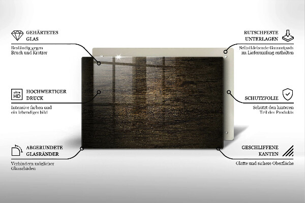 Glas Herdabdeckplatte Textur der Holzrinde