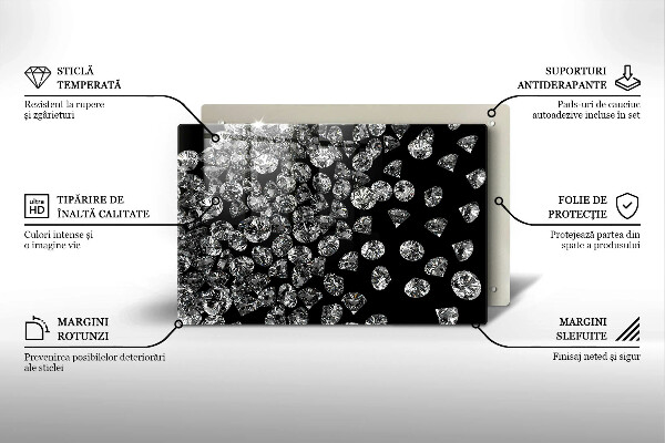 Glas Herdabdeckplatte Diamanten Diamanten