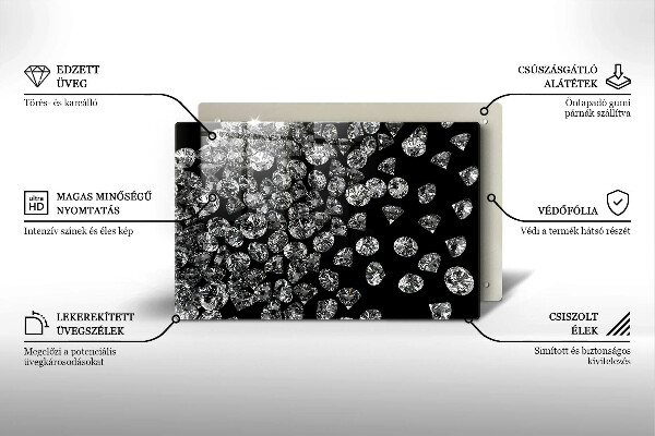 Glas Herdabdeckplatte Diamanten Diamanten