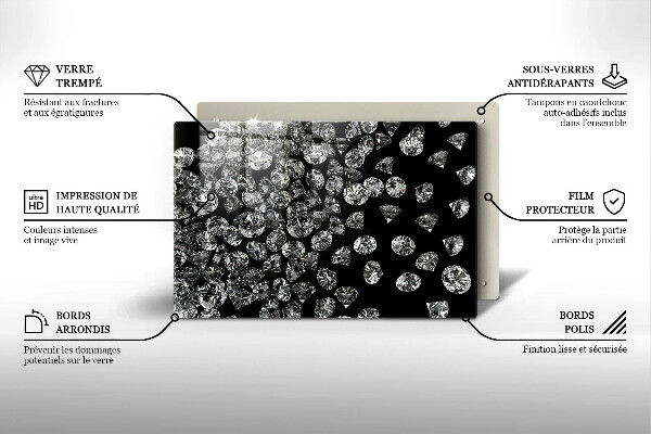 Glas Herdabdeckplatte Diamanten Diamanten