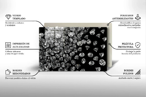 Glas Herdabdeckplatte Diamanten Diamanten