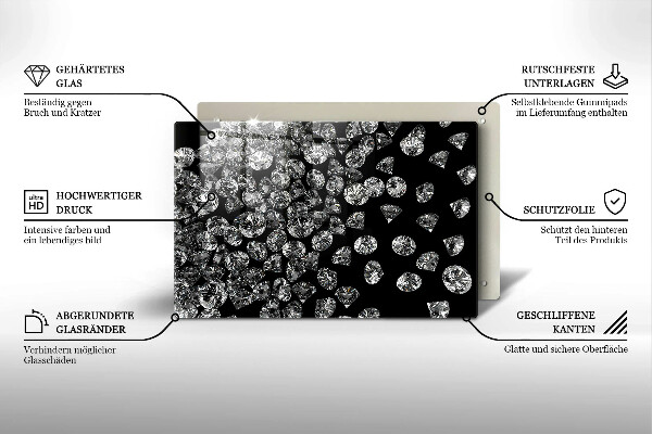 Glas Herdabdeckplatte Diamanten Diamanten