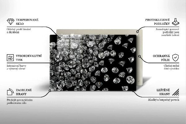 Glas Herdabdeckplatte Diamanten Diamanten