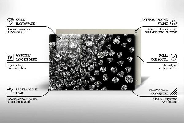 Glas Herdabdeckplatte Diamanten Diamanten