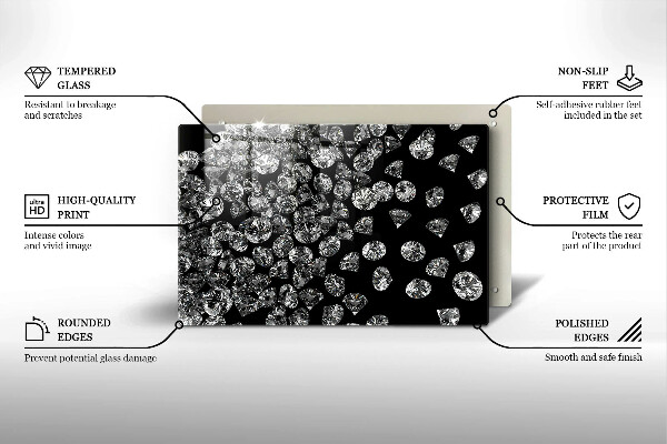 Glas Herdabdeckplatte Diamanten Diamanten