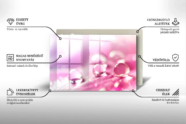 Glas Herdabdeckplatte Taublütenblätter