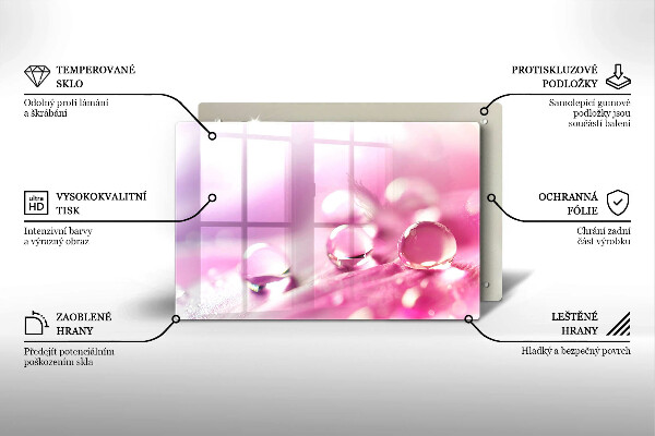 Glas Herdabdeckplatte Taublütenblätter