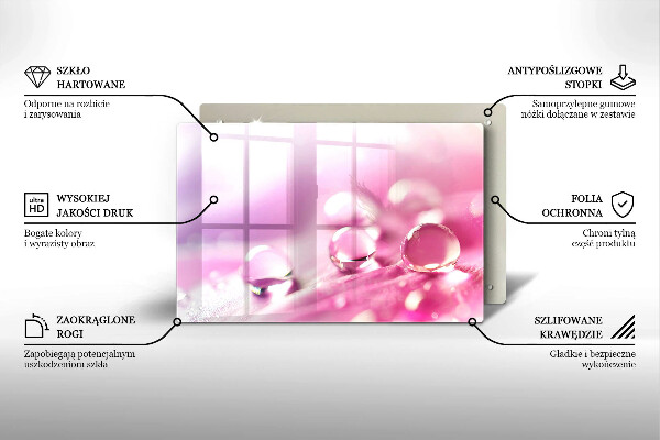 Glas Herdabdeckplatte Taublütenblätter