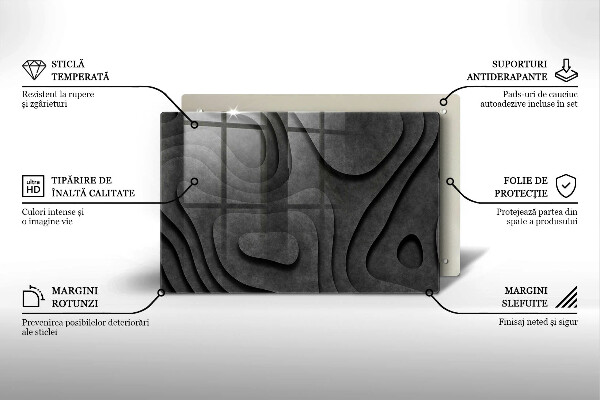 Glas Herdabdeckplatte 3D-Steinformen