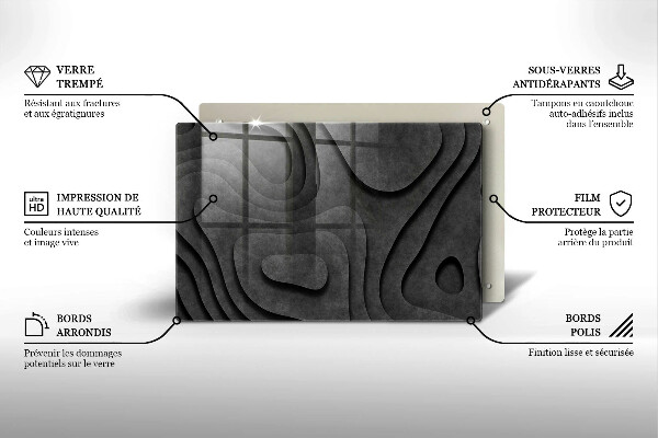 Glas Herdabdeckplatte 3D-Steinformen