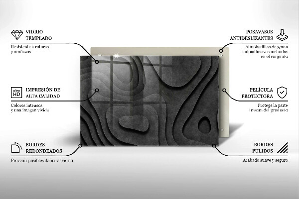 Glas Herdabdeckplatte 3D-Steinformen