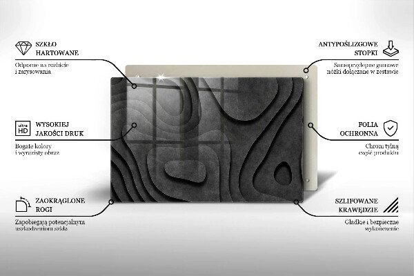 Glas Herdabdeckplatte 3D-Steinformen