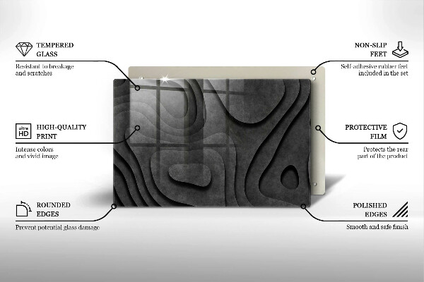 Glas Herdabdeckplatte 3D-Steinformen
