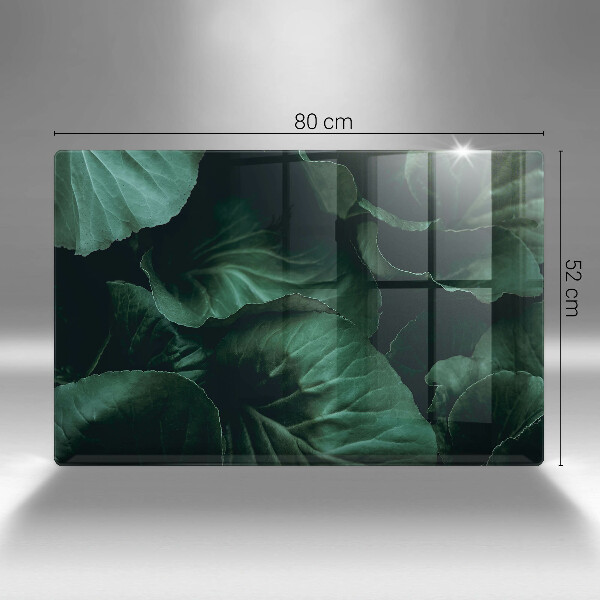 Glas Herdabdeckplatte Wilde dunkle Blätter