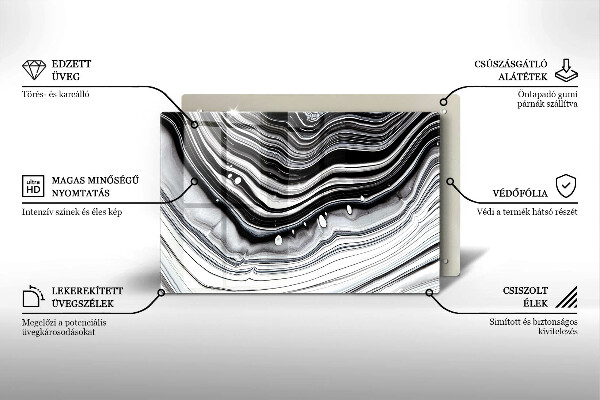 Glas Ceranfeldabdeckung Tintenabstraktion