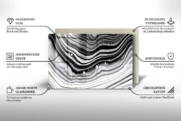 Glas Ceranfeldabdeckung Tintenabstraktion
