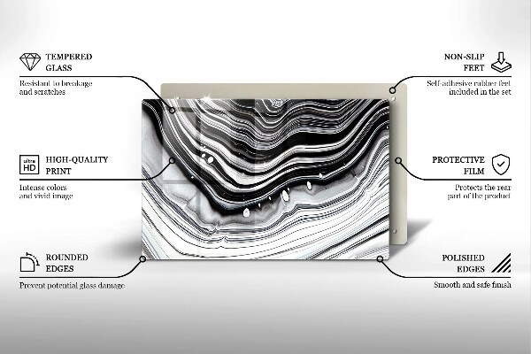Glas Ceranfeldabdeckung Tintenabstraktion