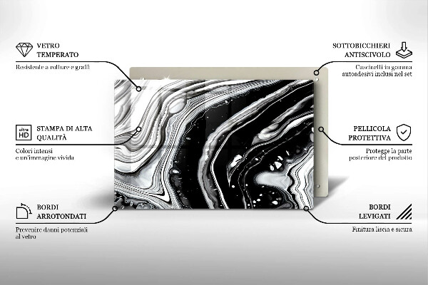 Glas Ceranfeldabdeckung Tintenabstraktion