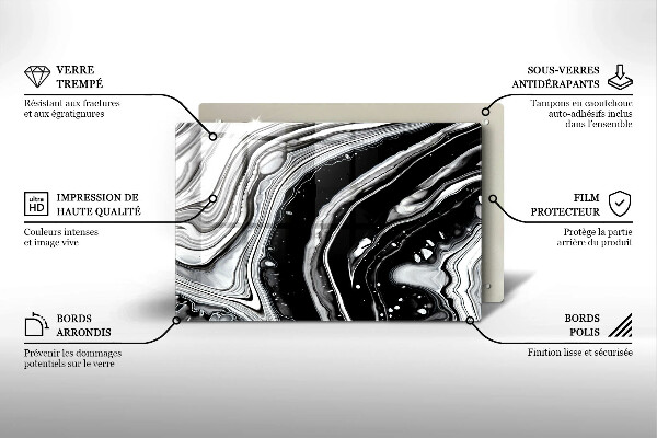 Glas Ceranfeldabdeckung Tintenabstraktion