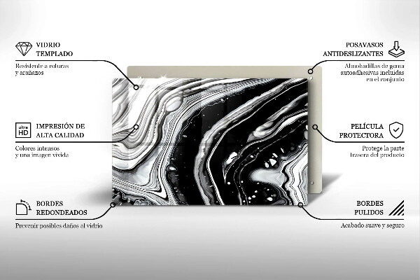 Glas Ceranfeldabdeckung Tintenabstraktion