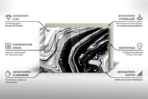 Glas Ceranfeldabdeckung Tintenabstraktion