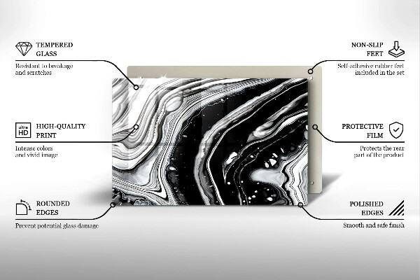 Glas Ceranfeldabdeckung Tintenabstraktion