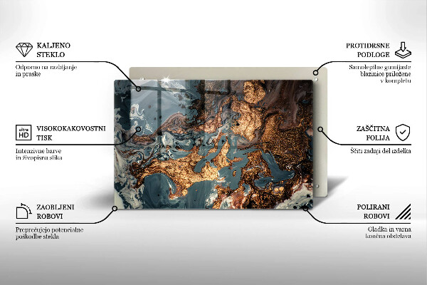 Glas Ceranfeldabdeckung Goldene Felsstruktur