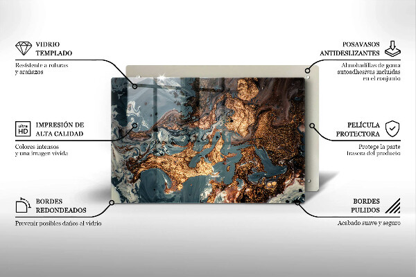 Glas Ceranfeldabdeckung Goldene Felsstruktur