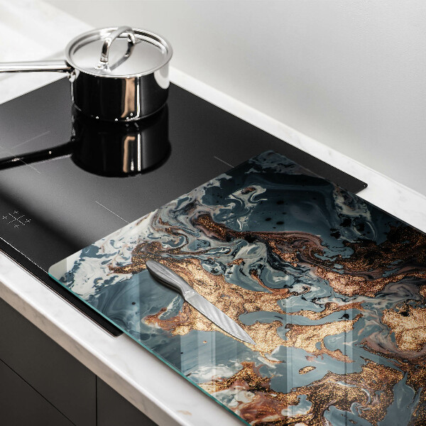 Glas Ceranfeldabdeckung Goldene Felsstruktur