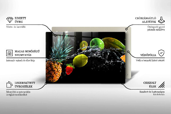 Glas Ceranfeldabdeckung Früchte im Wasser