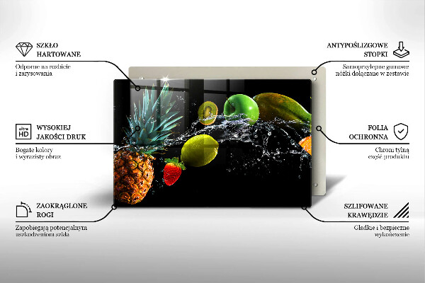 Glas Ceranfeldabdeckung Früchte im Wasser