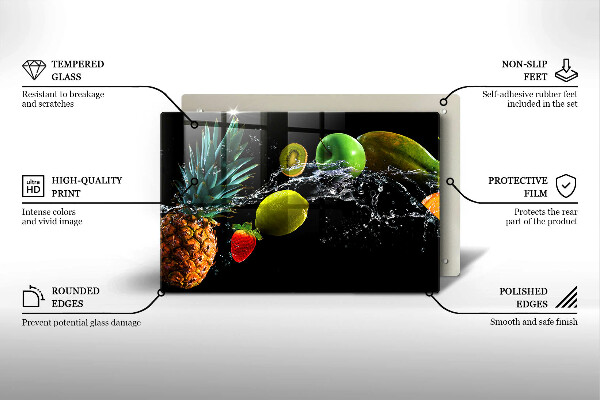 Glas Ceranfeldabdeckung Früchte im Wasser