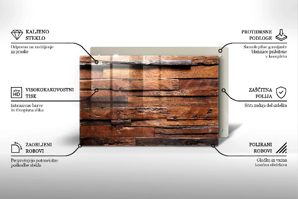 Glas Herdabdeckplatte Dekorative Holzbretter