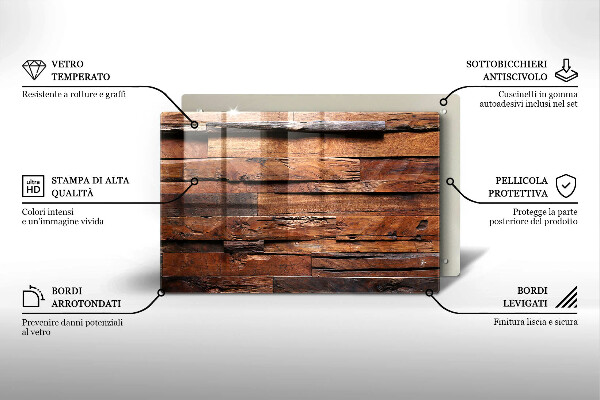 Glas Herdabdeckplatte Dekorative Holzbretter