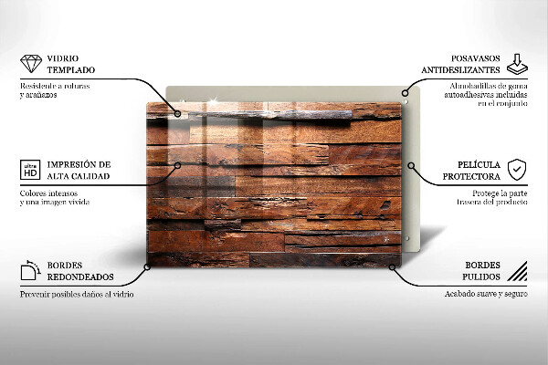 Glas Herdabdeckplatte Dekorative Holzbretter