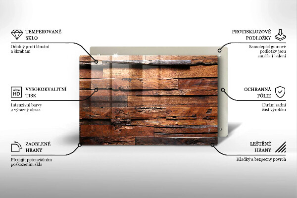 Glas Herdabdeckplatte Dekorative Holzbretter