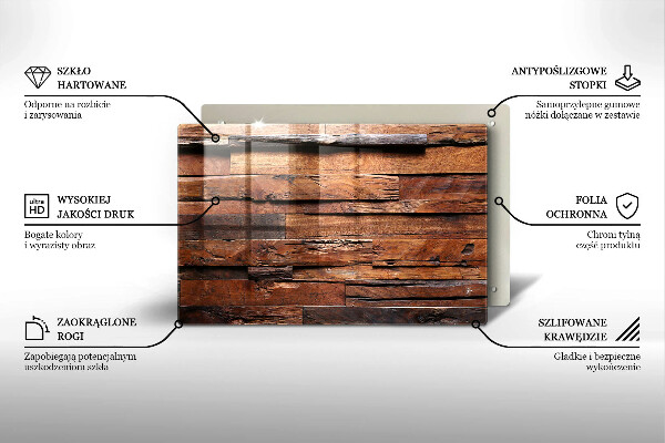 Glas Herdabdeckplatte Dekorative Holzbretter