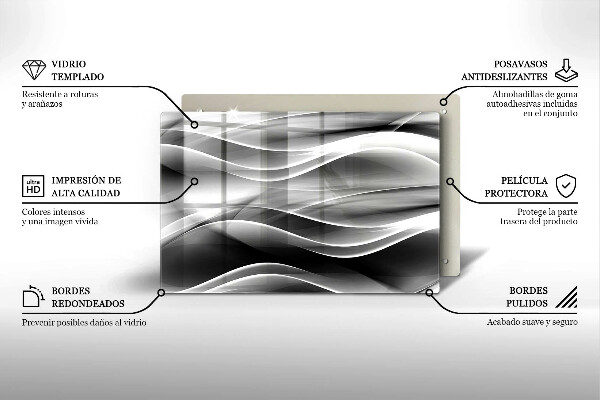 Glas Ceranfeldabdeckung Abstraktion sanfte Linien
