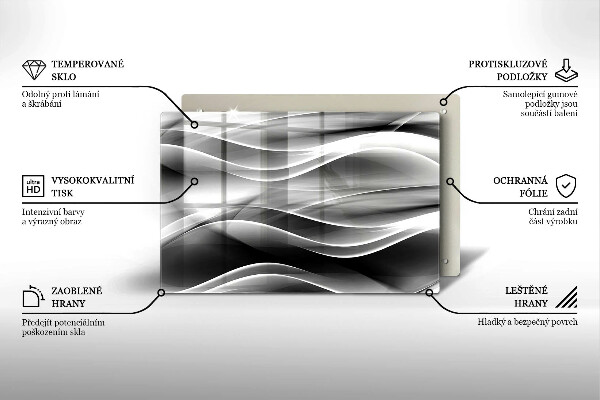 Glas Ceranfeldabdeckung Abstraktion sanfte Linien