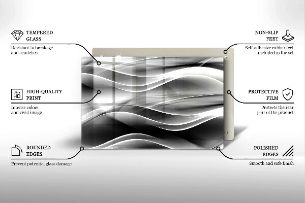 Glas Ceranfeldabdeckung Abstraktion sanfte Linien