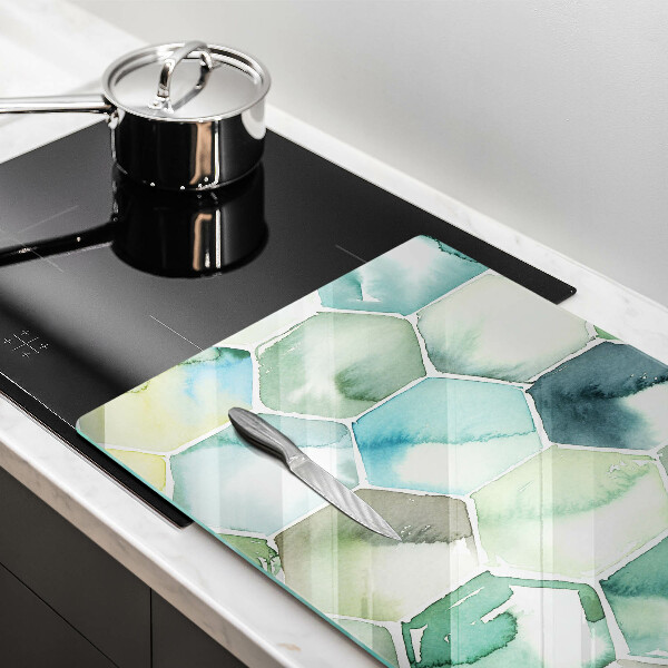 Glas Ceranfeldabdeckung Aquarell-Sechsecke