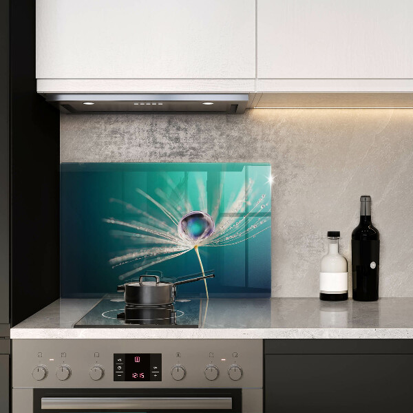 Glas Ceranfeldabdeckung Tau auf einem Löwenzahn