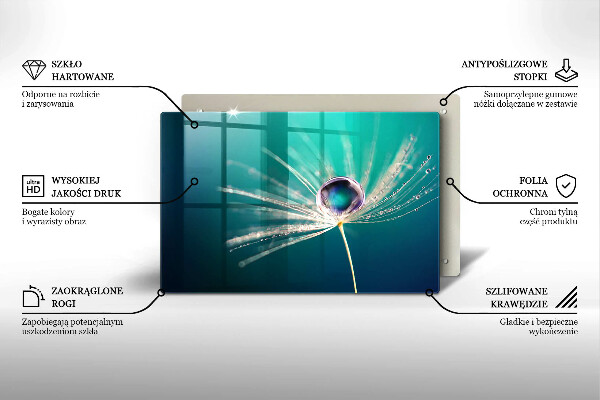 Glas Ceranfeldabdeckung Tau auf einem Löwenzahn