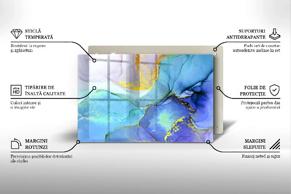 Glas Ceranfeldabdeckung Gebrochener Goldstein